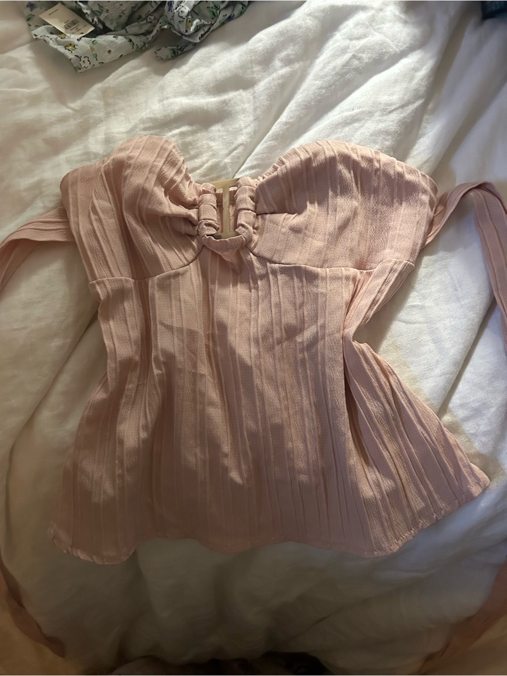 Women’s Blush Pink Strapless Corset Top
